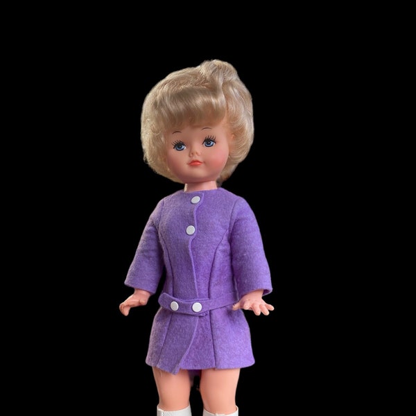 SALE Reliable Doll Made in Canada 1960's Original Purple Outfit with White GoGo Boots