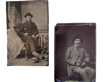 Two Tintype Portraits Men