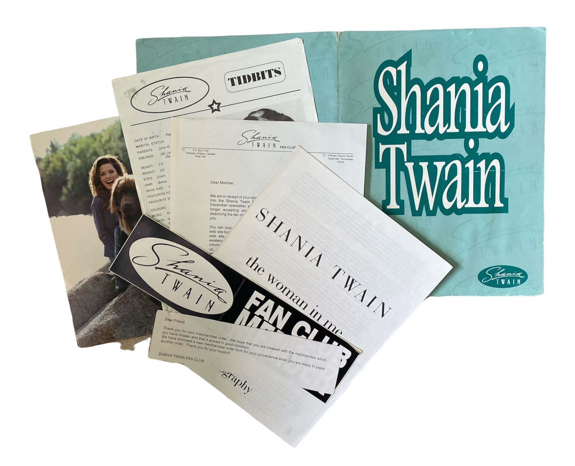 Vintage Shania Twain Fan Club Member Merchandise Defunct picture