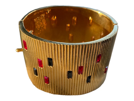 SALE Paloma Picasso Ribbed Gold Tone Cuff Bijoux … - image 1