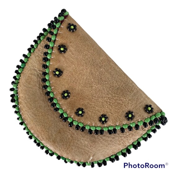 SALE Native American Leather Beaded Coin Purse, H… - image 2