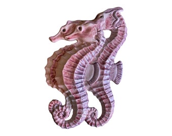 Zanolli Made in Italy Pink Seahorse Ceramic Wall Decor Beach and Cottage Nautical Themed