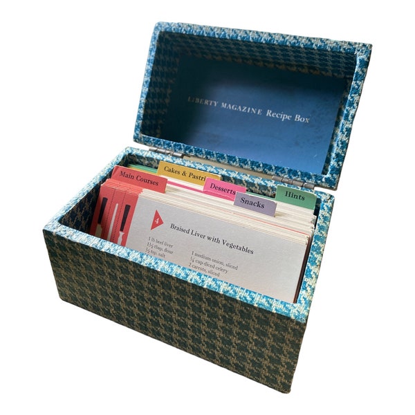 Liberty Magazine Recipe Box with Recipe Cards