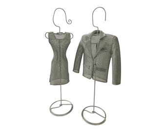 Vintage IKEA Metal Mesh Hanging Jacket & Dress Jewelry Stand Holders 22”
