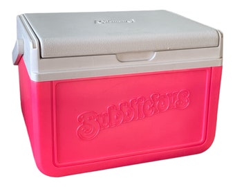 Neon Promotional Bubblicious Fliptop Cooler by Coleman Bubblegum Pink Hard to Find Summer Cool Colours