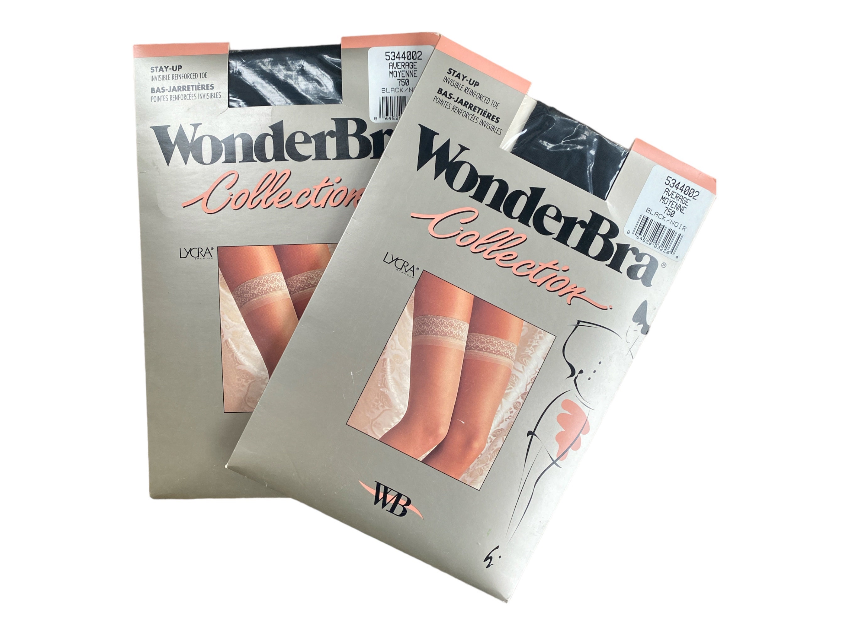 Wonder Bra Stockings Black Stay up Sheer Stockings Vintage Sara