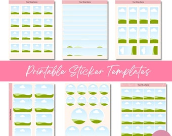 Printable Sticker Sheet Template Bundle, Custom Canva Frame to Create Your Own Collage Pages, DIY Stationery Supplies for Planner Lovers