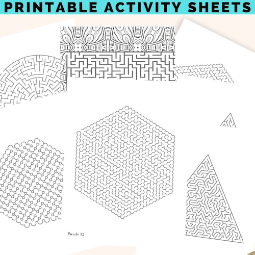 Adult Math Mazes Printable Mazes for Adults and Teens Complex Puzzle Activity - Etsy