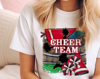 Cheer Team Shirt PNG Bundle, Cheerleader, Commercial Use DFY Digital Design Element, School Sport Spirit Design for Crafters and Makers