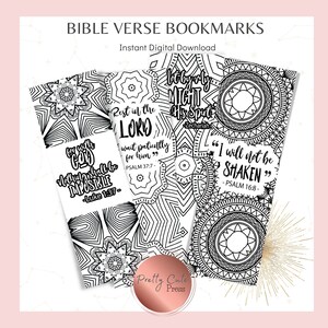 Bible Verse Bookmark,  Scripture Bookmarks, Printable Verse Print, Book Marks to Color, Inspirational Marker