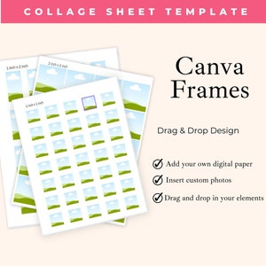 Collage sheet Canva frame bundle template