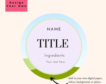 Canning Jar Labels 2" Round Circle Customizable DIY Branding for Jam, Jelly & Homemade Goods, Custom Drag and Drop Canva Frame Template