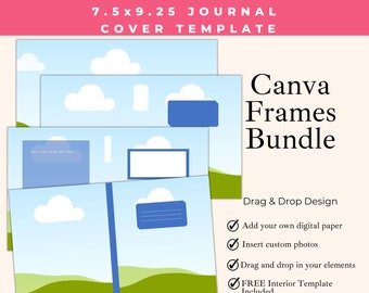 KDP Cover Creator Custom Drag and Drop Canva Frame Template 7.5x9.25 Notebook for Self-Publishers, Crafters, and Creatives