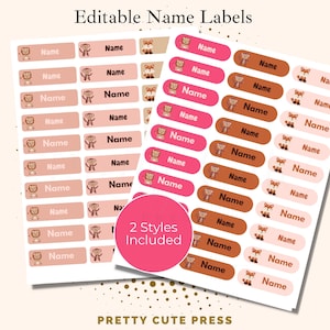 Étiquettes personnalisables - Entièrement modifiables pour la maison et l'école| Cadres en toile par glisser-déposer | Parfait pour l'organisation des enfants