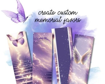 In Loving Memory Memorial Background PNG for Custom Printable Celebration of Life Sympathy Bookmark Keepsake Favors - Commercial Use