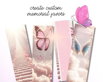 Funeral Memorial In Loving Memory Background PNG for Custom Printable Celebration of Life Sympathy Bookmark Keepsake Favors - Commercial Use