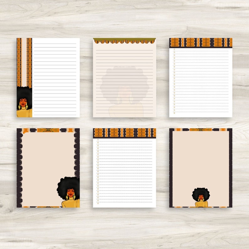 African American Printable Stationery Set Digital Journal - Etsy