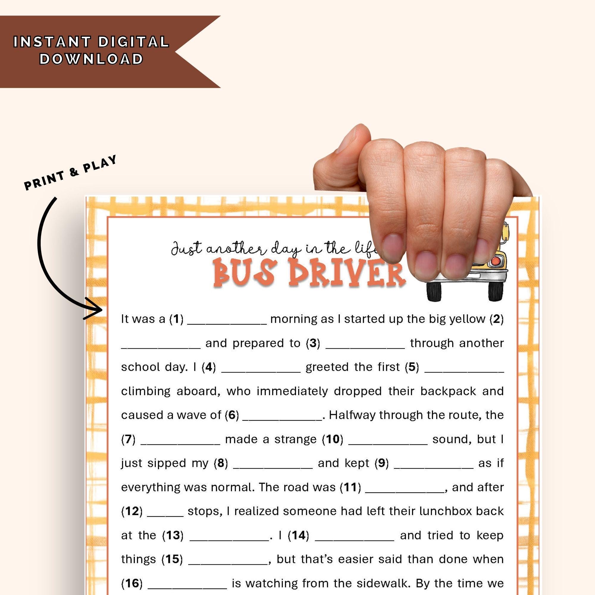 Bus Driver Appreciation Week Game, Printable Staff Meeting Icebreaker ...