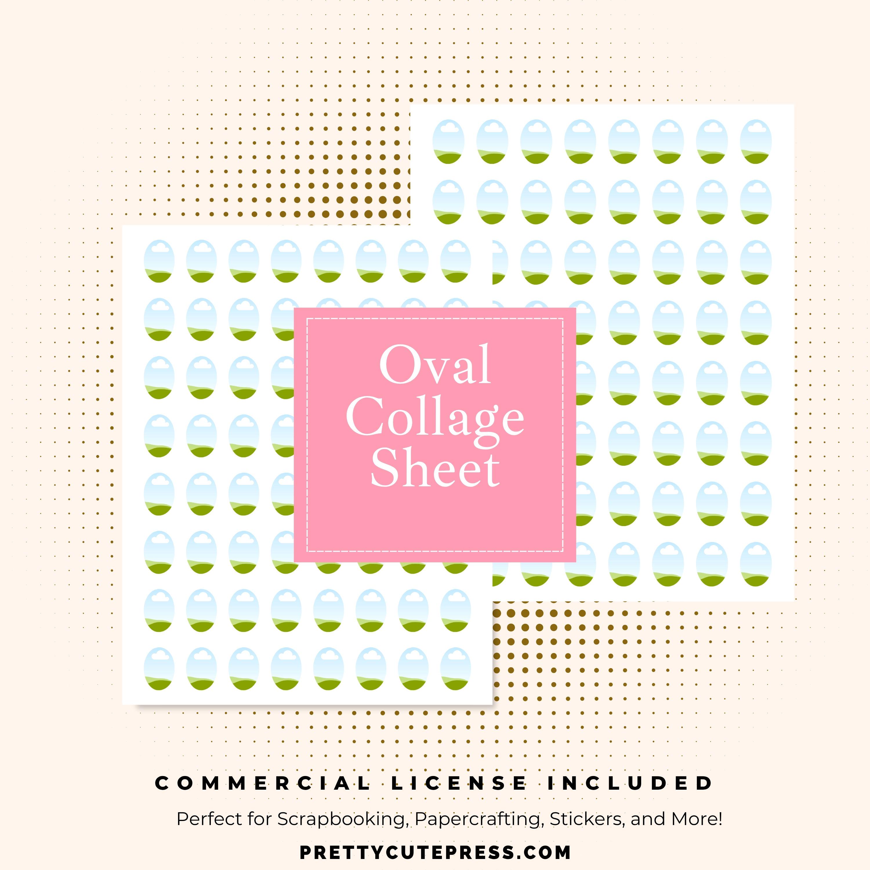 Inset Collage Oval Collage Template, 18x25 MM Jewelry Tray Insert Canva Frame, Drag ...