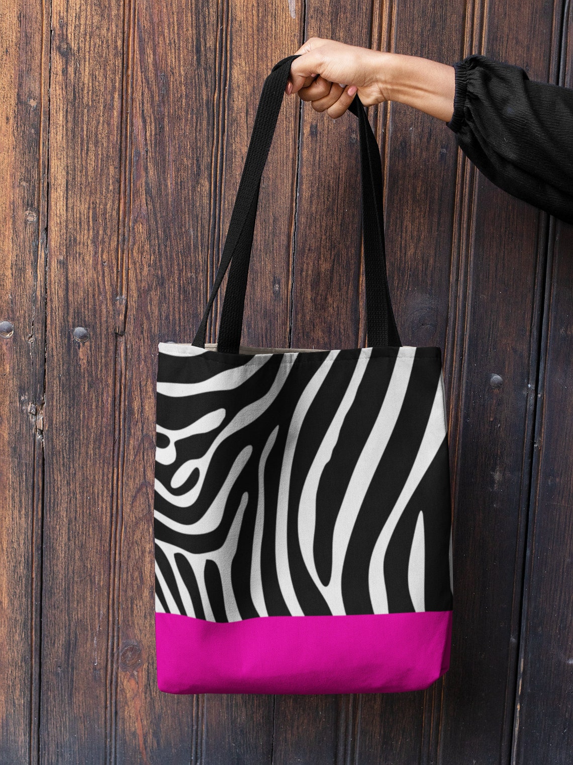 Zebra Print Women's Tote Bag Pink Stylish Travel Etsy