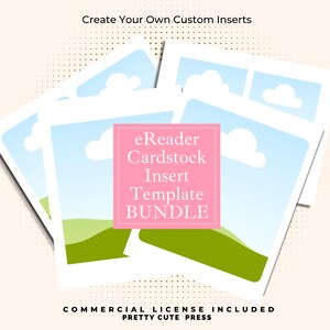 電子書籍リーダー用カードストック挿入テンプレート Canva 編集可能フレームバンドル 読書用タブレットデバイスの装飾をパーソナライズ 印刷可能なクリアケース挿入