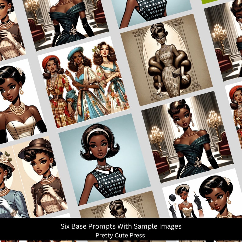 Retro fashion clipart chatgpt prompt guide for crafters and digital artists.