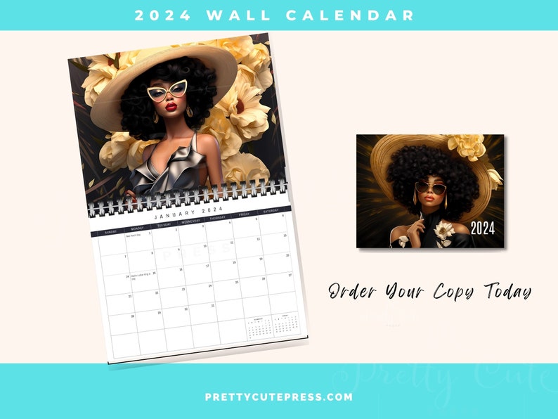 2024 African American Wall Calendar Afrocentric Home, School and Office