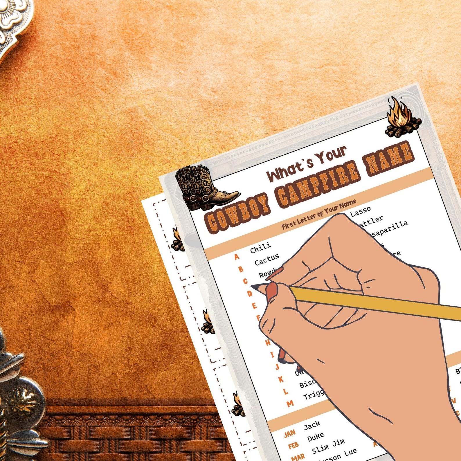What's Your Cowboy Name Game With Name Tags – Western Rodeo Party ...