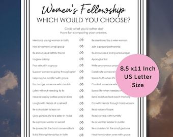 Faith-Based This or That Printable Game | Christian Icebreaker for Women’s Ministry, Bible Study Groups and Spiritual Retreats