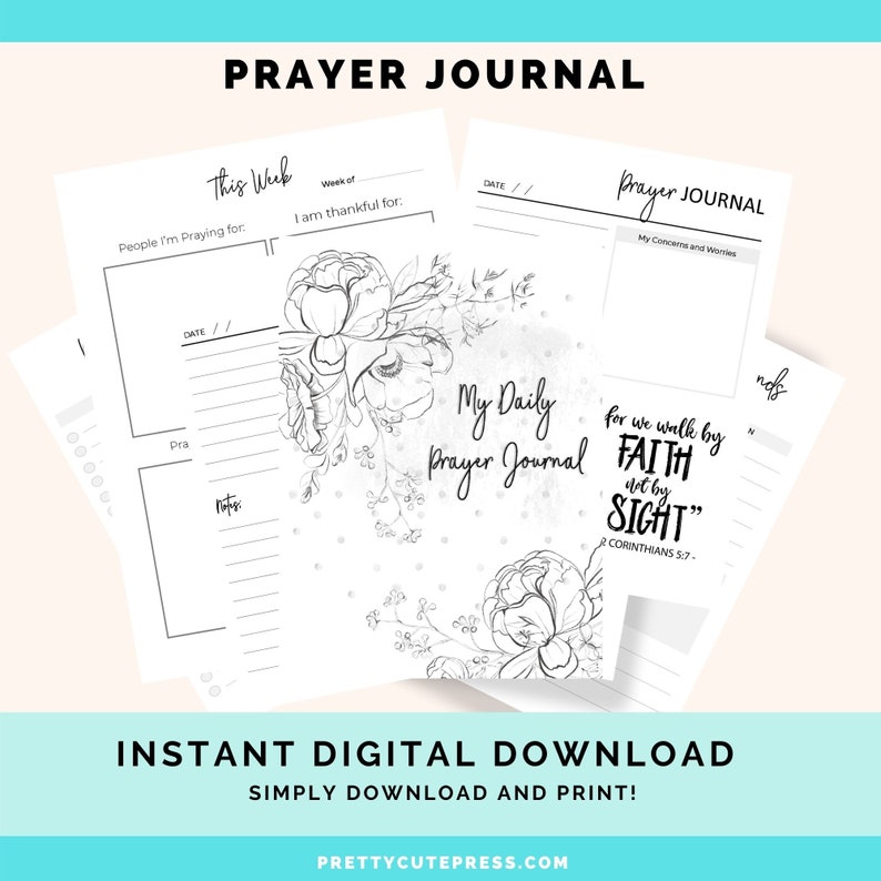 Printable Prayer Journal for Women Daily Prayers Log - Etsy México