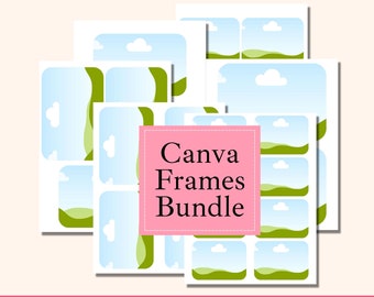 Junk Journal Cards Template Bundle, Custom Canva Frame, DIY Digital ATC Design Template Scrapbooking and Papercrafting Supplies for Crafters