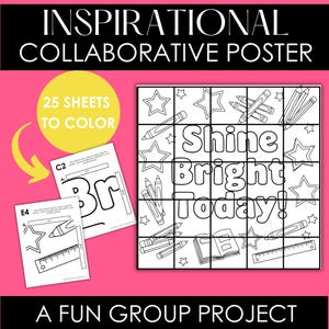 Collaborative Classroom Coloring Poster Group Art Activity for Kids ...