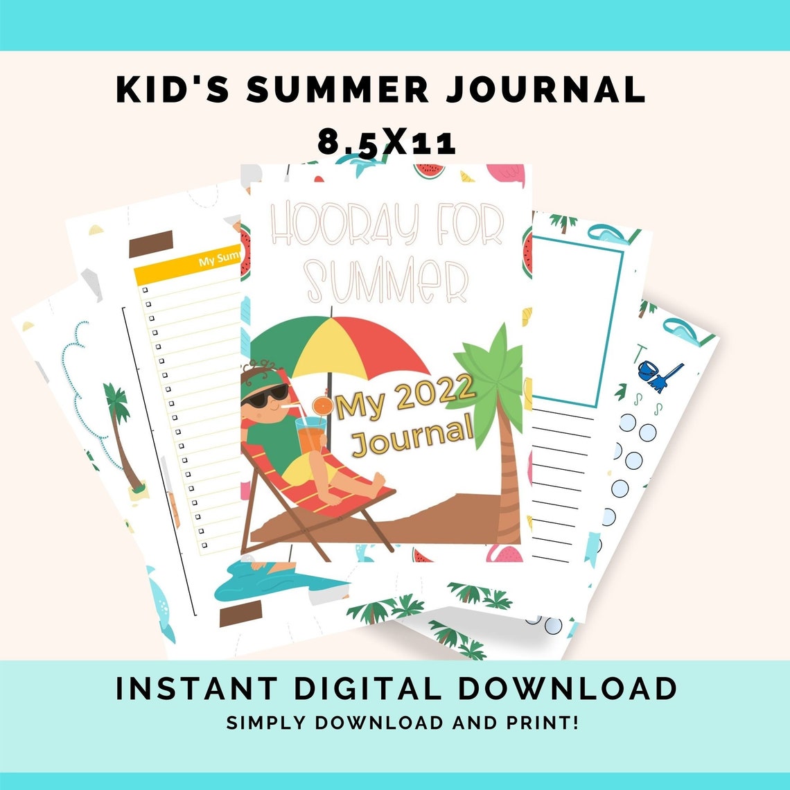 Kids Summer Journal Printable Summer Break Journaling Pages - Etsy