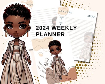 Weekly Planner 2024 Pages, Printable Dated Calendar Sheets for Jan to Dec| Use PDF Insert with Goodnotes or Your Favorite Notetaking App