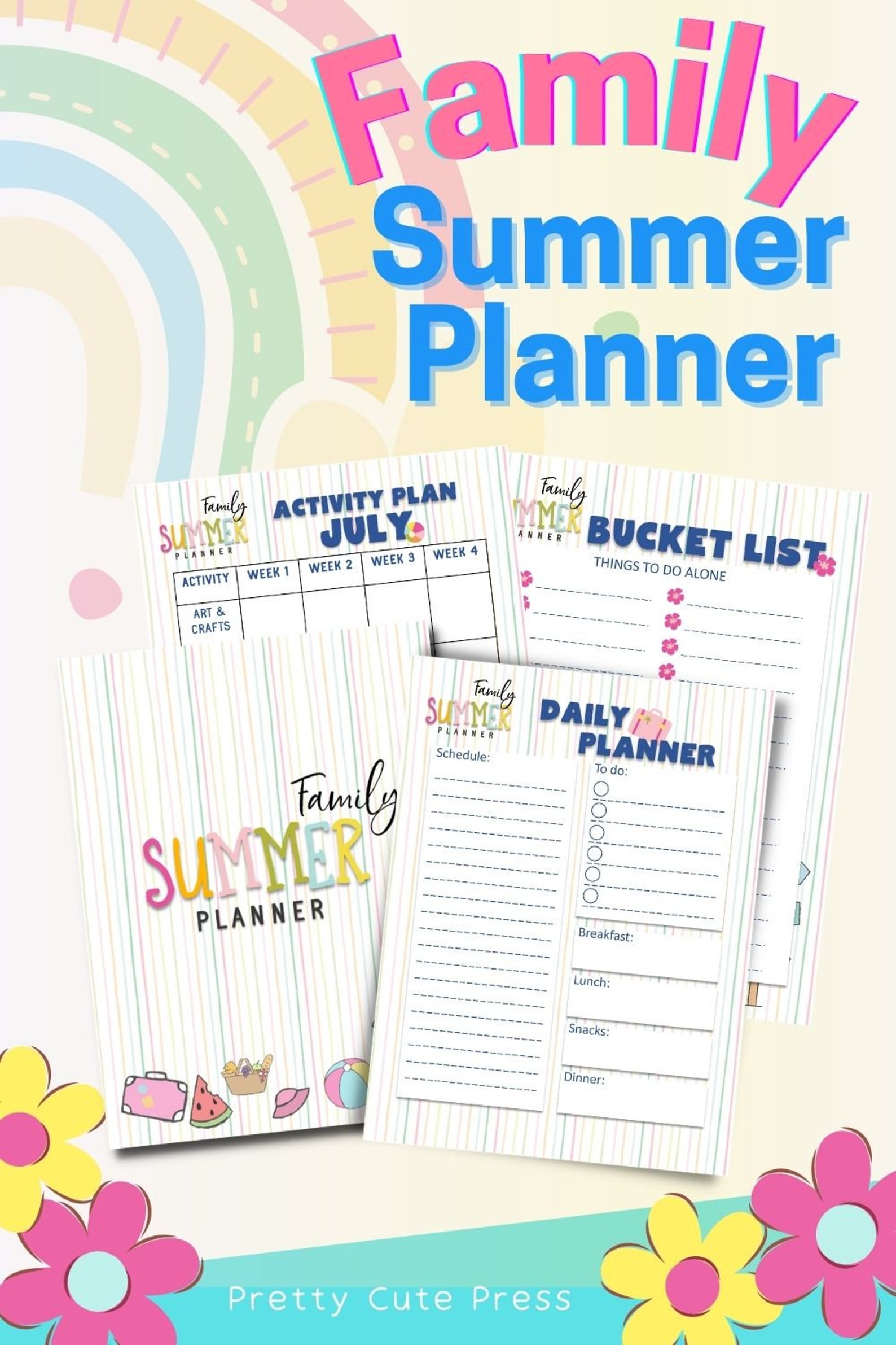 Family Summer Planner Printable Summer Break Planning Sheets Etsy