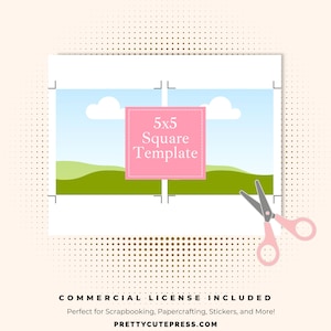 5x5 quadratische Tag-Vorlage, benutzerdefinierter Canva-Etikettenrahmen, leeres Ziehen und Ablegen Ihres Fotos, DIY-Designelement für Handwerker - Erstellen Sie ganz einfach eine PDF-Karte