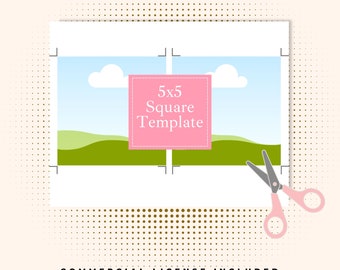 5x5 Square Tag Template, Custom Canva Label Frame, Blank Drag and Drop Your Photo, DIY Design Element for Crafters - Easily Create PDF Card