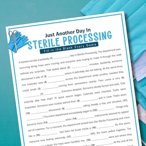 Sterile Processing Appreciation Week Game, Funny SPD Fill in the Blank Story, SPD Technician Team Building Activity, Hospital Staff Game