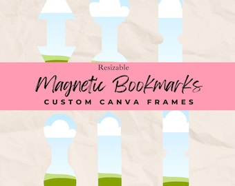 Magnetic Bookmark Sublimation Template PNG | Make Your Own Canva Bookmark Template | Custom Canva Frame Design Drag and Drop Your Art Images