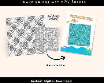 Maze Puzzle Games Set of 100 for Creatives and Self Publishers to Create Your Own Printables and Activity Books, Add Your Own Images Set 1