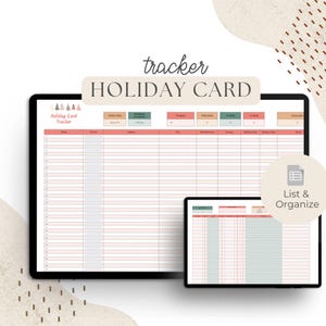 Spreadsheet kerstkaarttracker: eenvoudig je kerstkaarten bijhouden en organiseren Verzendlijsten voor digitale en fysieke seizoenswenskaarten