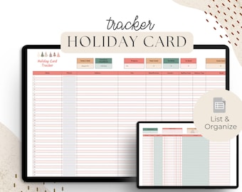 Christmas Card Tracker Spreadsheet- Easily Track & Organize Your Holiday Card Mailing Lists for Digital and Physical Seasonal Greeting Cards