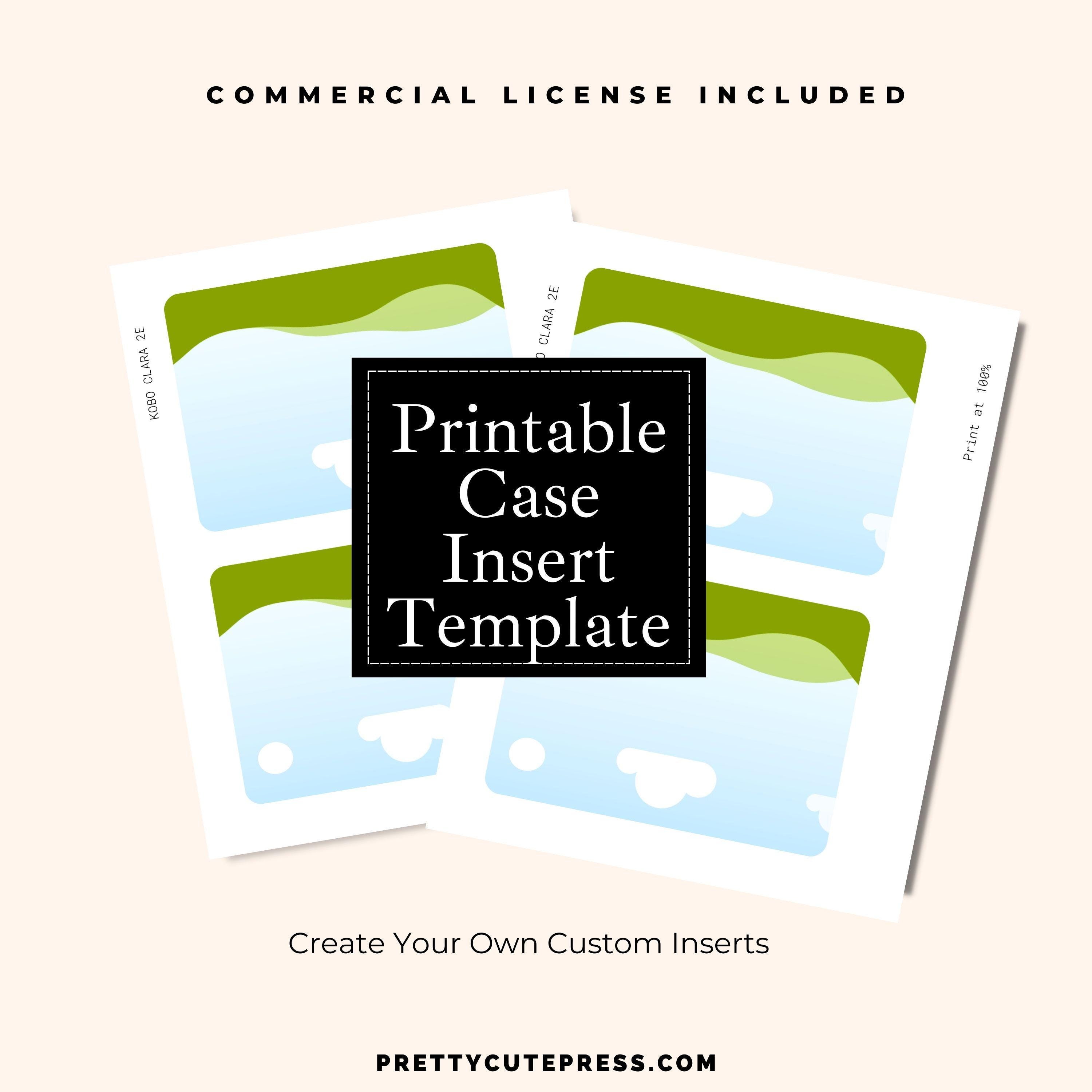 Printable Kobo Clara 2E Ereader Case Insert Template Custom Canva Frame ...