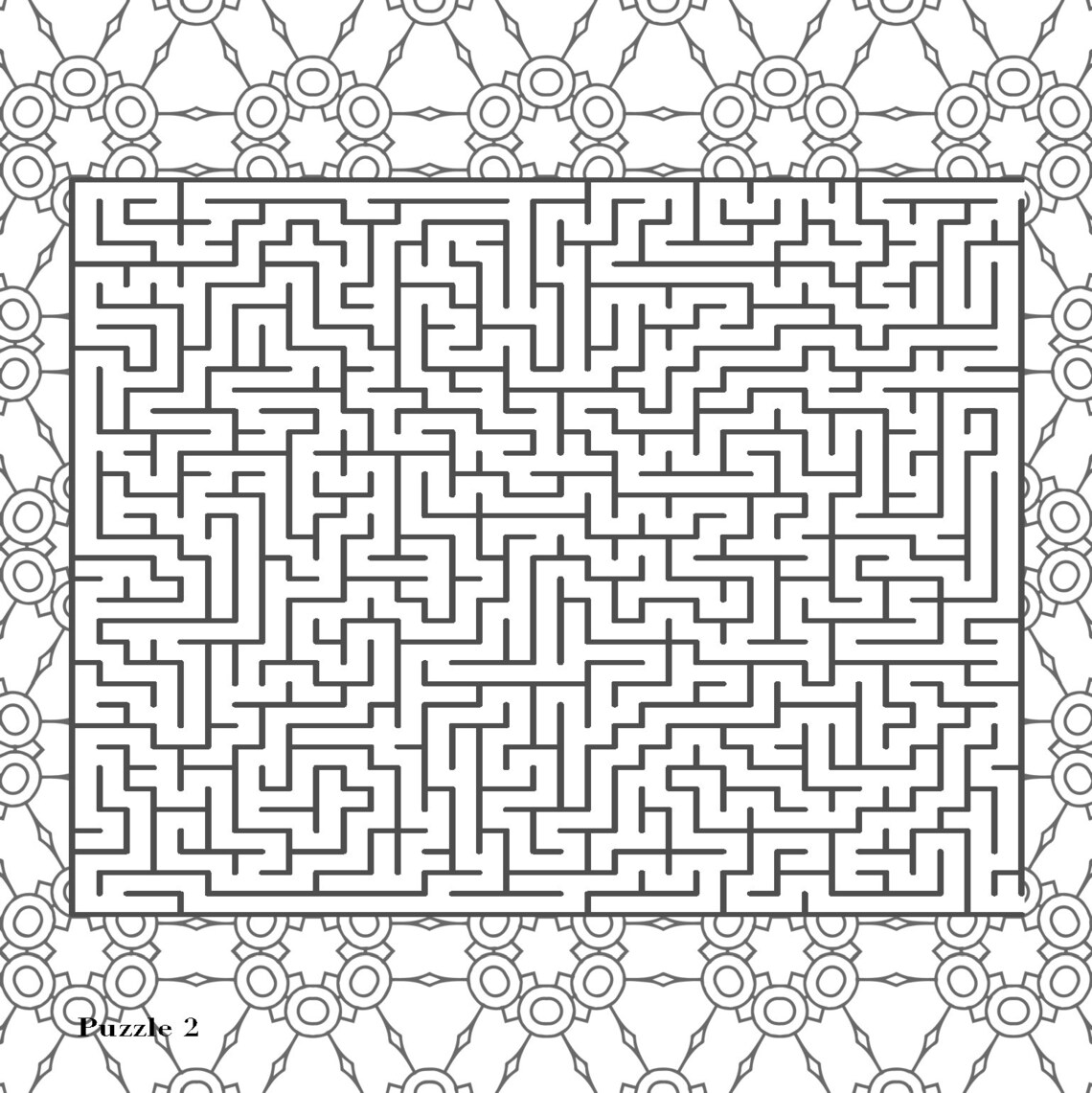 Printable Mazes for Adults and Teens Complex Puzzle Activity Etsy