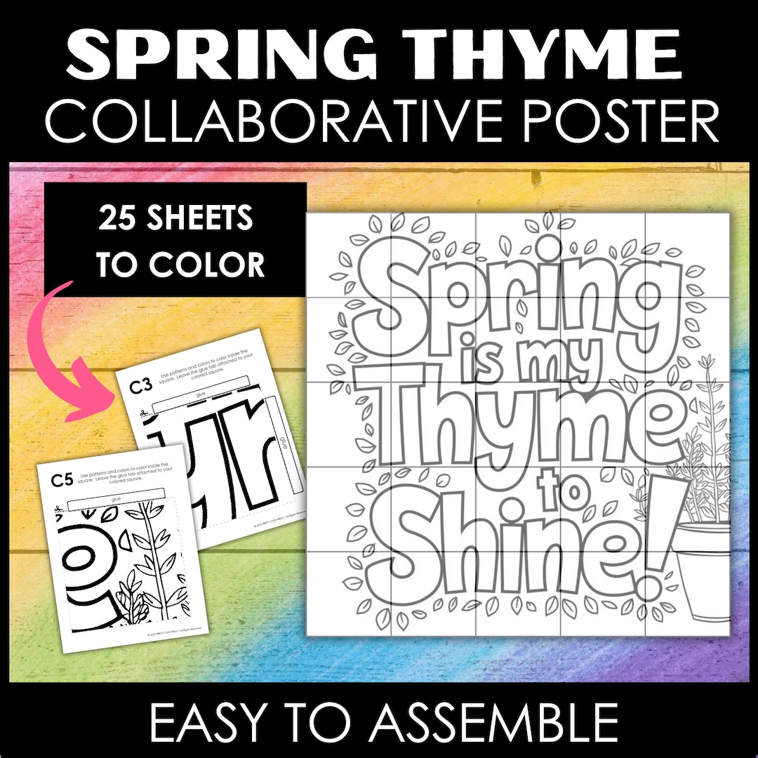 Collaborative Coloring Poster - Spring Teamwork - Sunday School ...