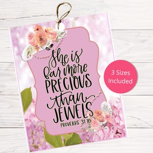 Tag voor Moederdagtraktatie - Spreuken 31 afdrukbare cadeaulabels voor kerkconferentie Goodiebags, decoratie voor verjaardagsviering evenementen Bijbeltags