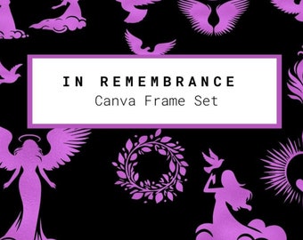 Custom Canva Frame In Remembrance Angelcore Inspired DIY Digital Art Template Scrapbooking and Papercrafting Supplies for Crafters & Makers