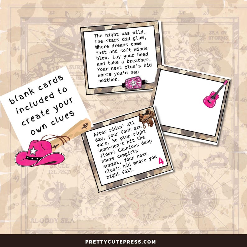 Rodeo Riddles Cowgirl Scavenger Hunt Western Rodeo Themed Around the House Treasure ...