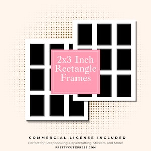 Modello di tag per piastrelle rettangolari 2x3, cornice Canva personalizzata, trascina e rilascia la tua foto vuota, forniture fai da te per scrapbooking e diario spazzatura per artigiani