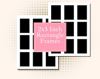 Modèle de carreau rectangulaire 2 x3, cadre en toile personnalisé, photo vierge par glisser-déposer, scrapbooking DIY et fournitures de journal indésirable pour les artisans